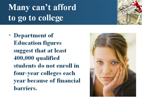 Many can't afford to go to college